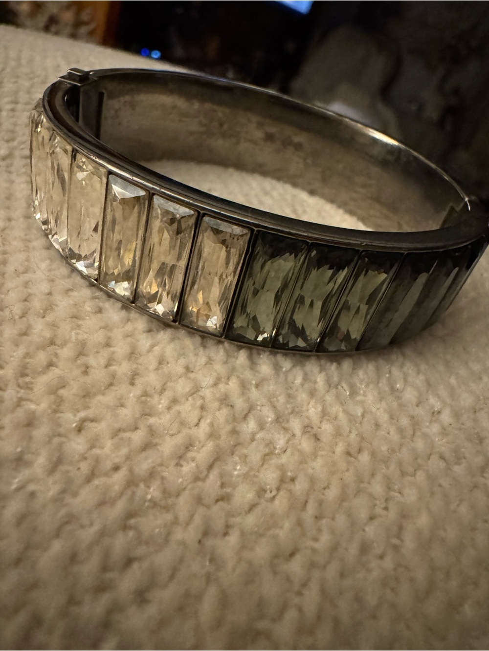 Crystal Baguette Bracelet - Clear and Smoky